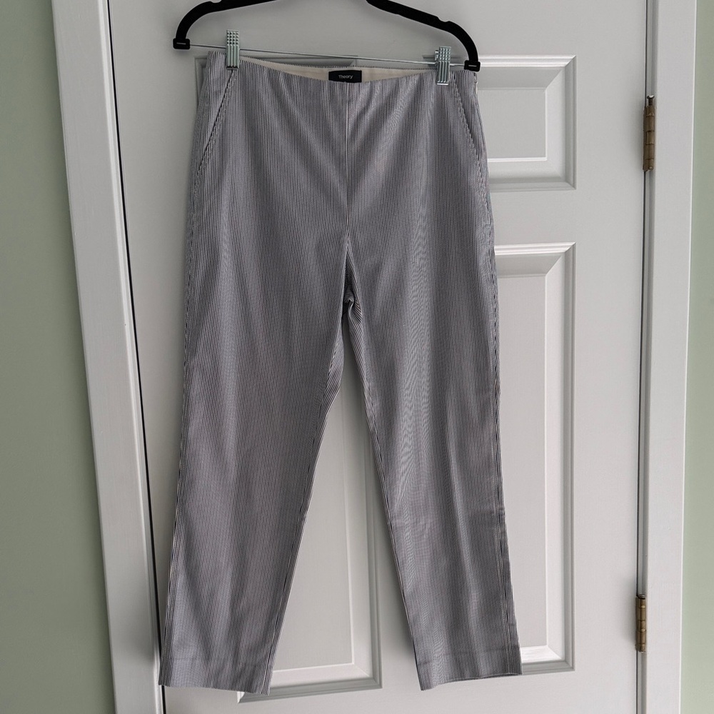 Theory Pinstripe Capri Pants